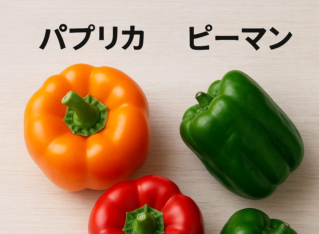赤オレンジパプリカとピーマン