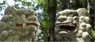 狛犬の表情アップ