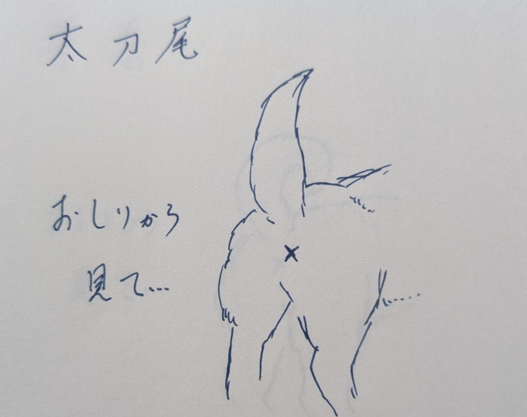 太刀尾の形状を解説したイラスト